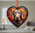 Weimaraner Stained Glass Effect Heart Suncatcher